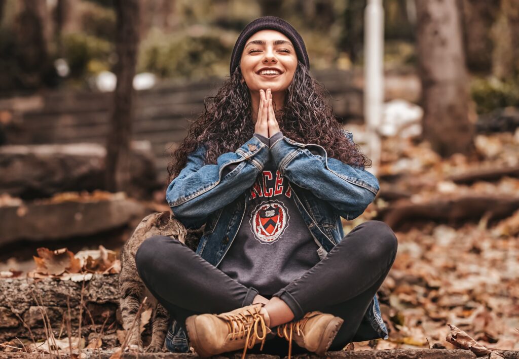 Woman meditating