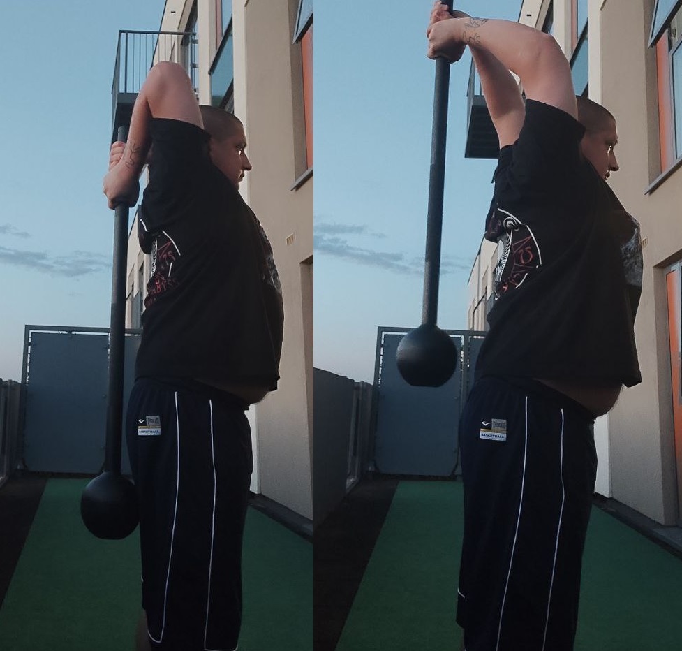 Triceps Extensions with a mace