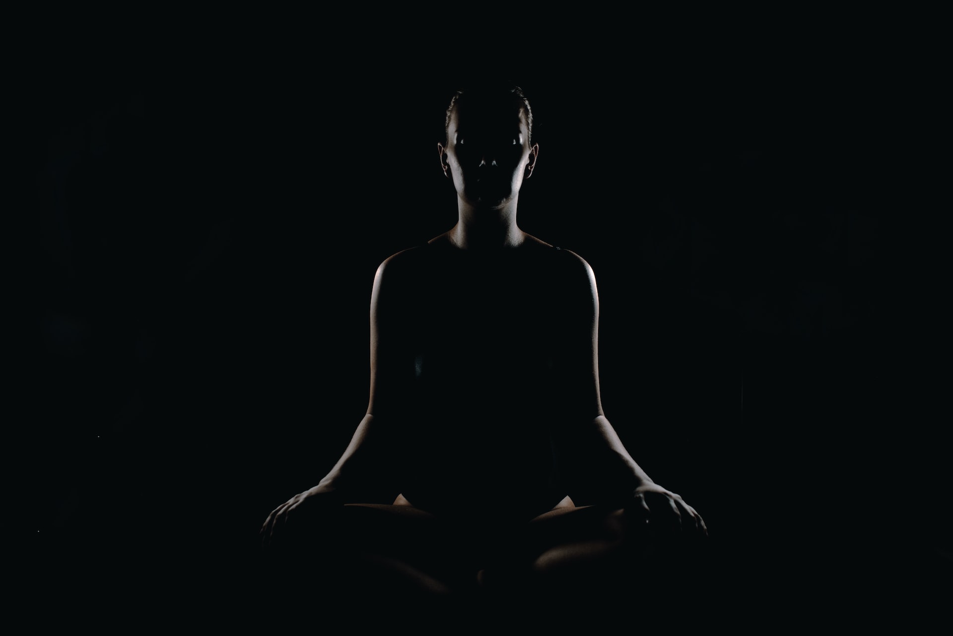 Person meditating in a lotus pose