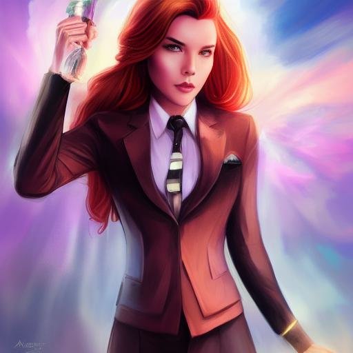 Business woman holding a handful of money
