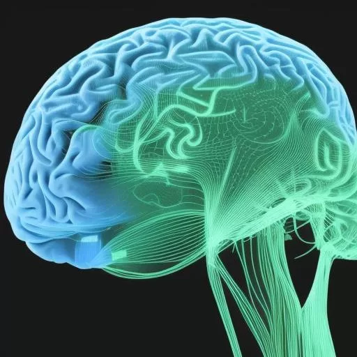 Green 3D Human Brain Model