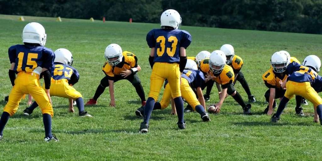 Young American football athletes