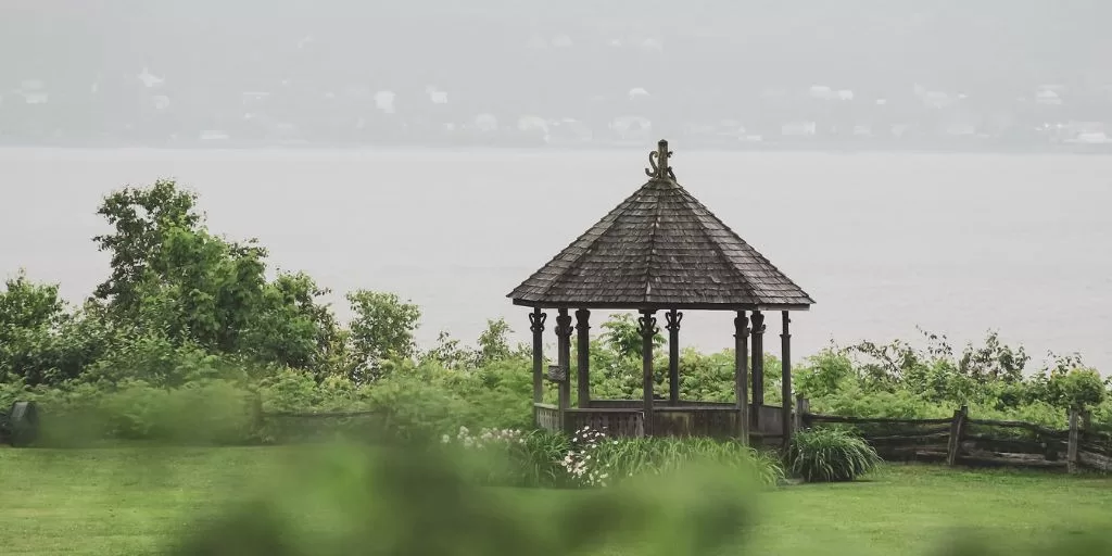 An arbor in a garden of mindfulness