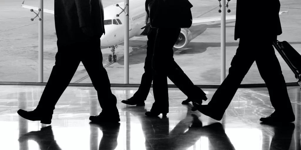 High performance businessmen at the airport