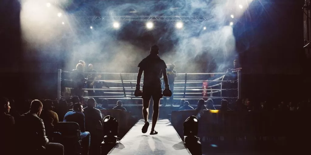 High-performance mindset: A boxer entering the ring