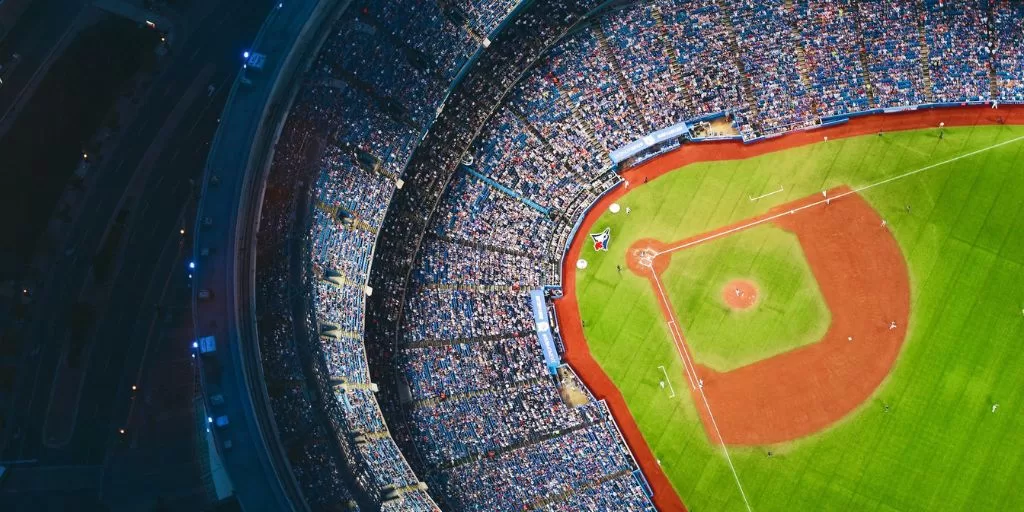 A bird's eye view on a sports stadium