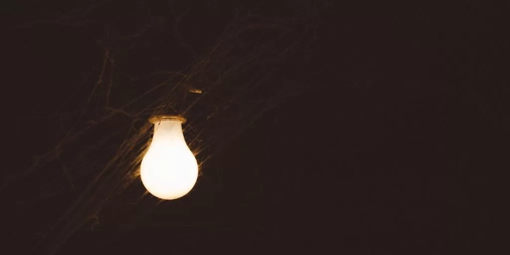 A lit lightbulb: The symbol of solutions and new ideas