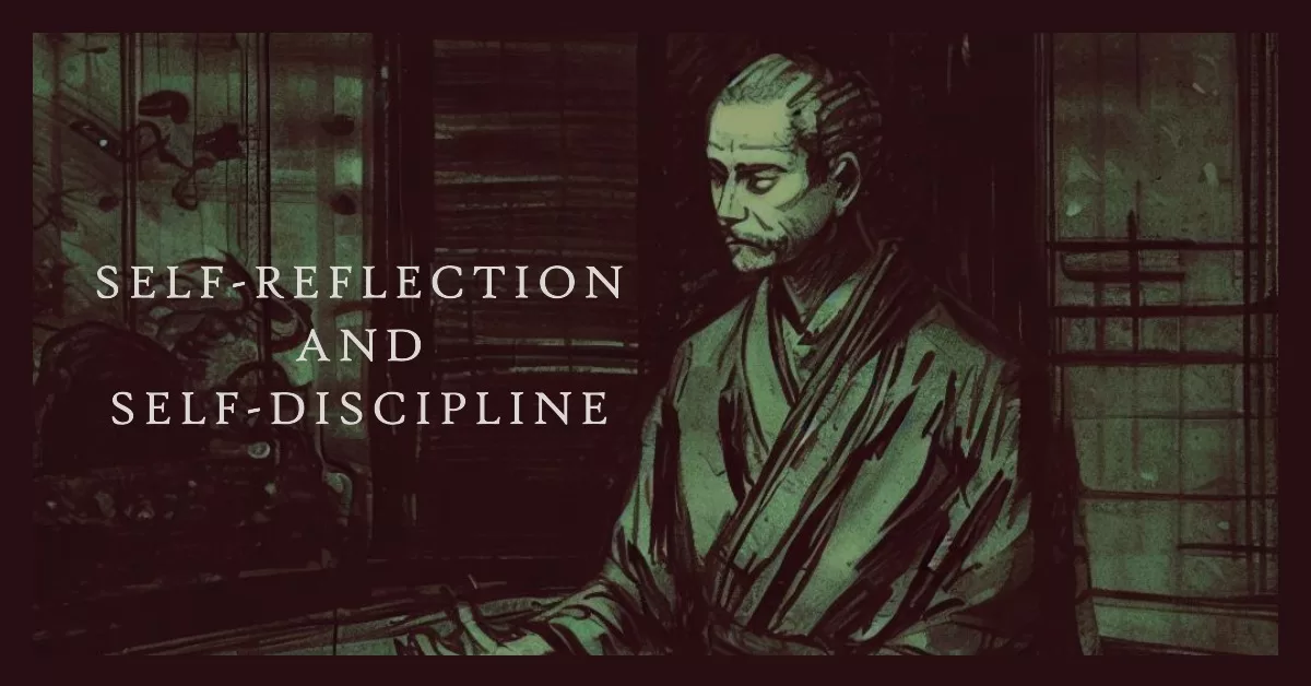 A master meditating in a dojo - self reflection and self discipline