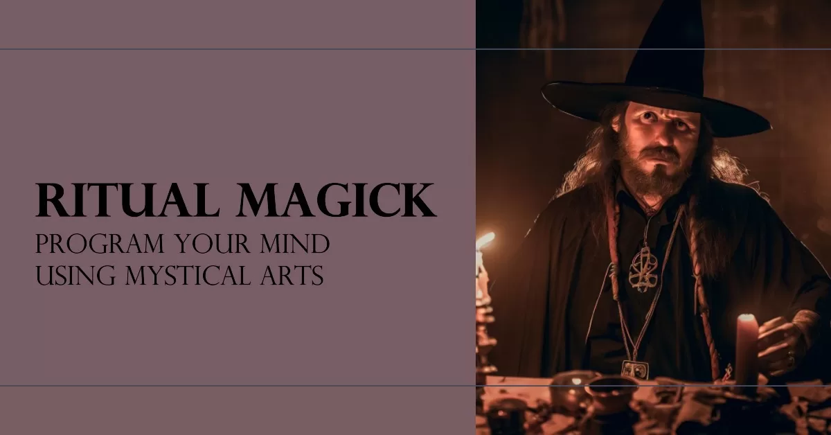 Western occultist during magickal practice