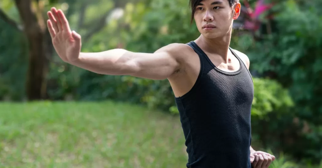 A Young Man Practicing Qi Gong