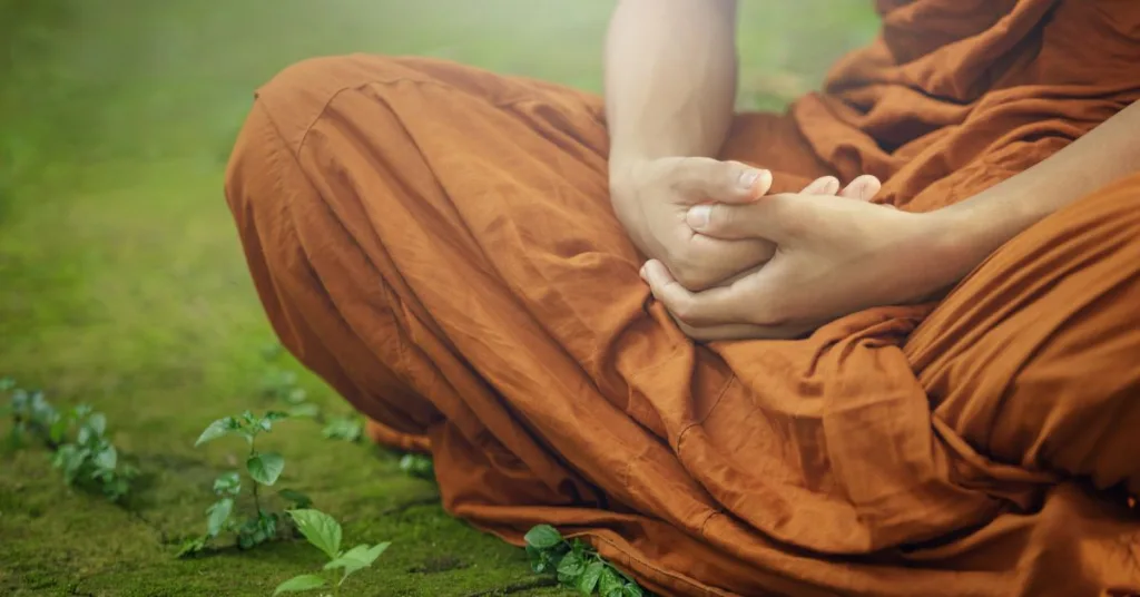 A monk practicing tummo meditation