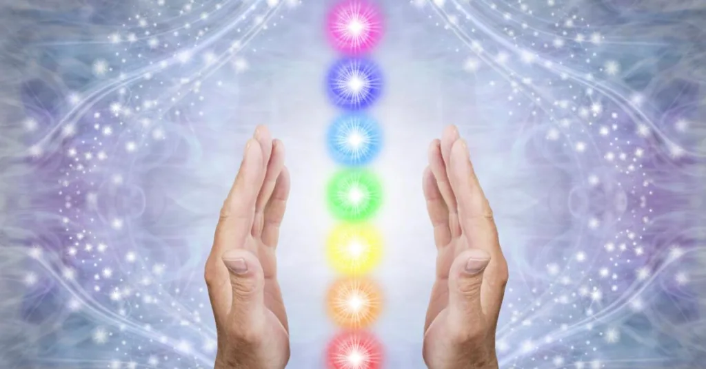 Healing Reiki energy between the healer's hands