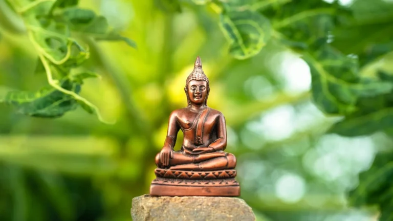 Buddha figure in a garden