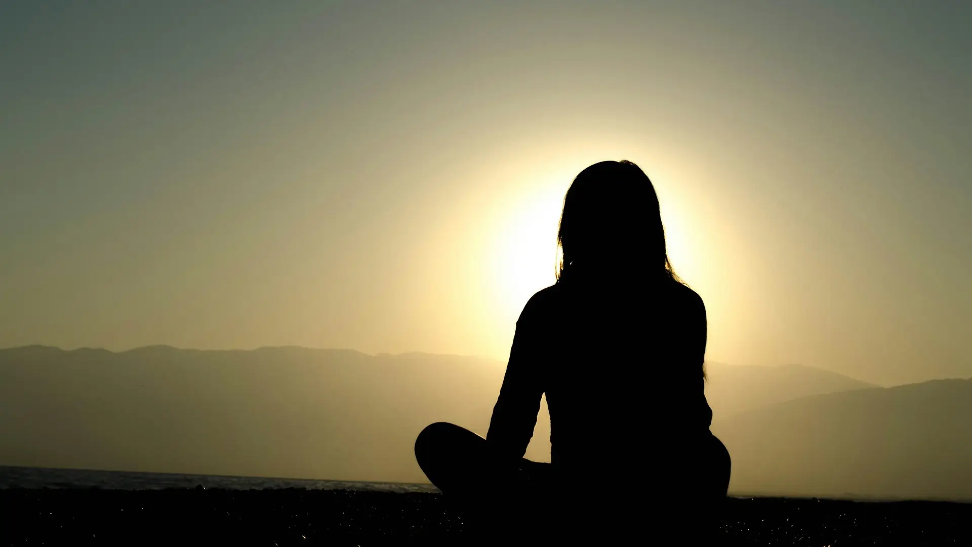 Mindfulness meditation at the sunrise