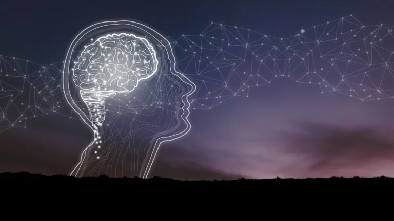 Human brain projecting brainwaves