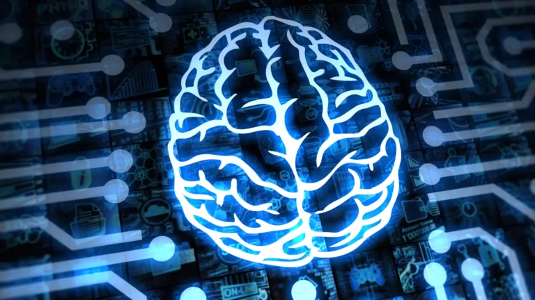 Glowing computer brain