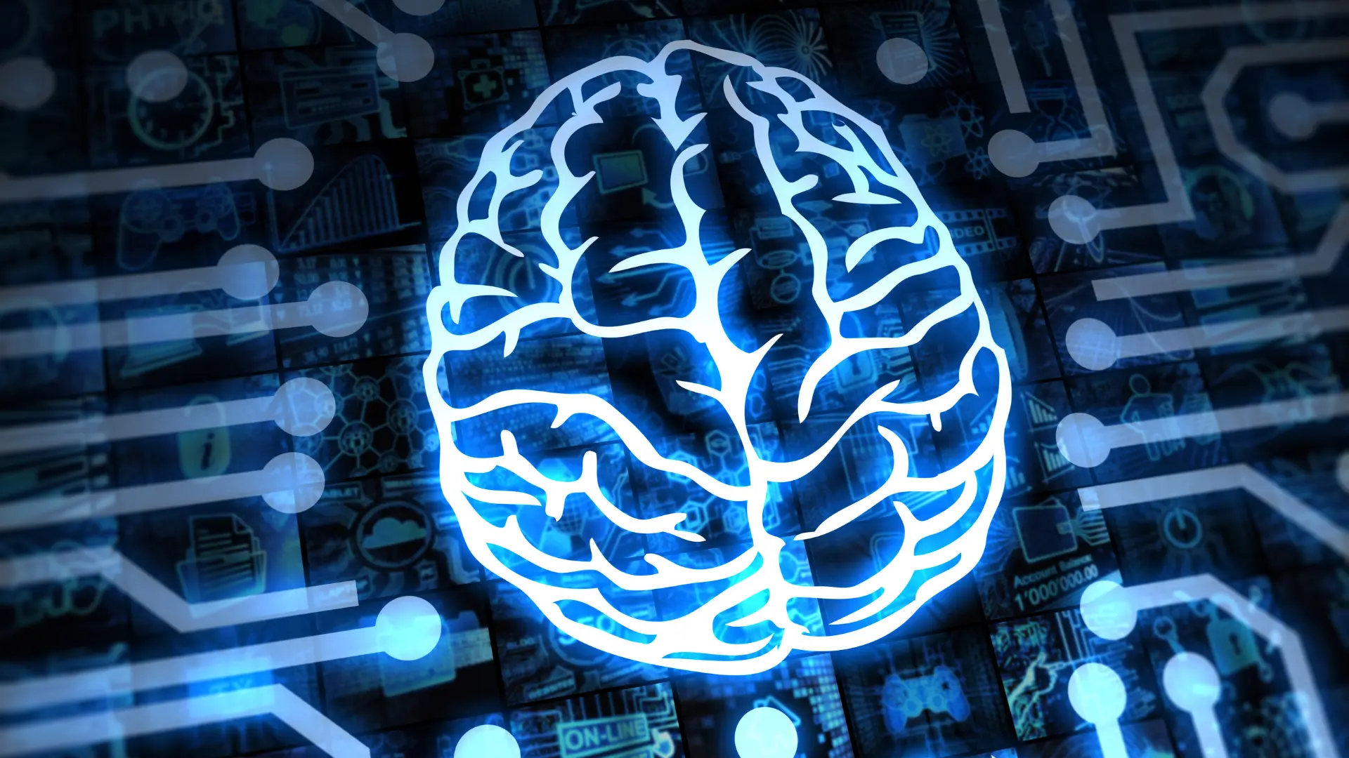 Glowing computer brain