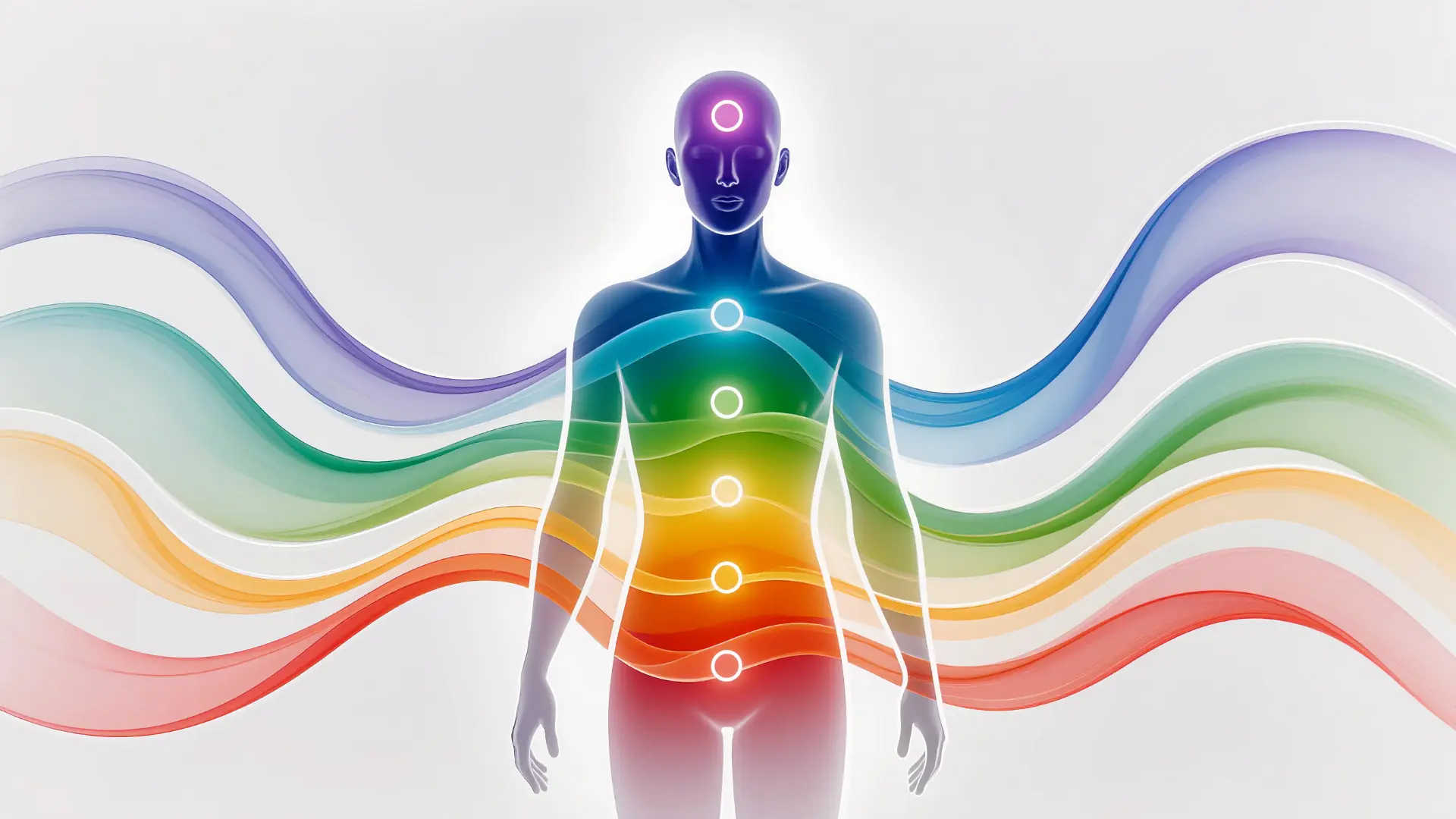 Reiki rays emerging from a healer's body and traveling through timespace