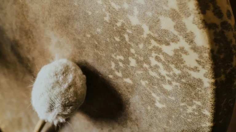Shamanic drum beaten with a mallet