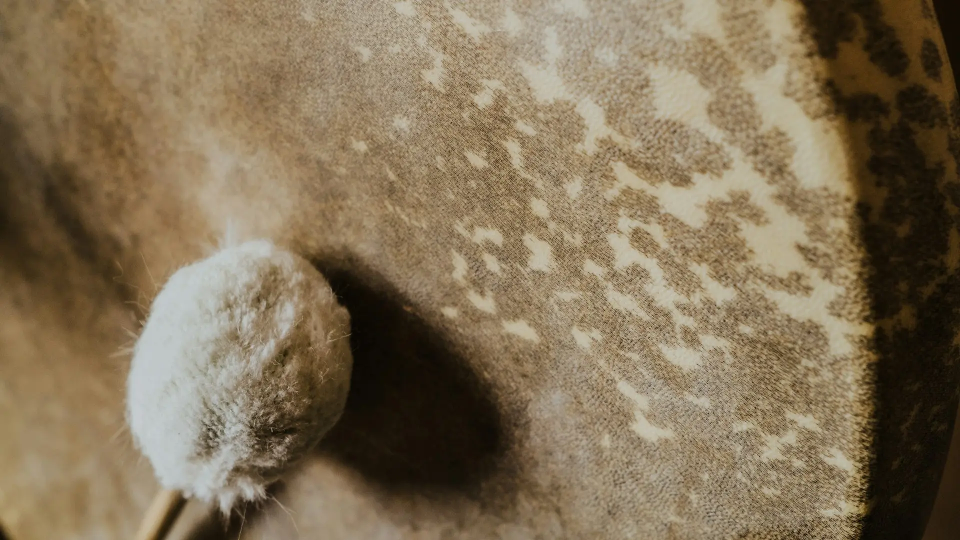 Shamanic drum beaten with a mallet